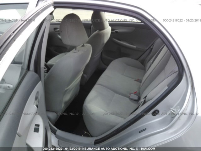 1NXBU4EE6AZ357326 - 2010 TOYOTA COROLLA S/LE/XLE SILVER photo 8