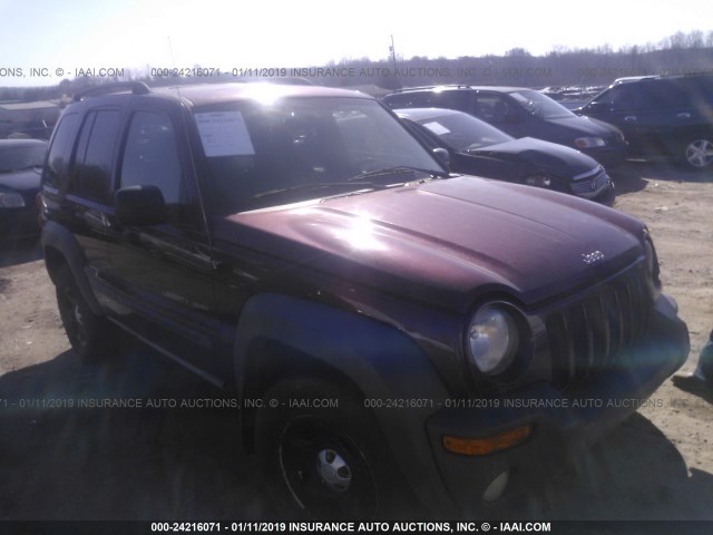 1J4GL48K83W612879 - 2003 JEEP LIBERTY SPORT/FREEDOM BURGUNDY photo 1