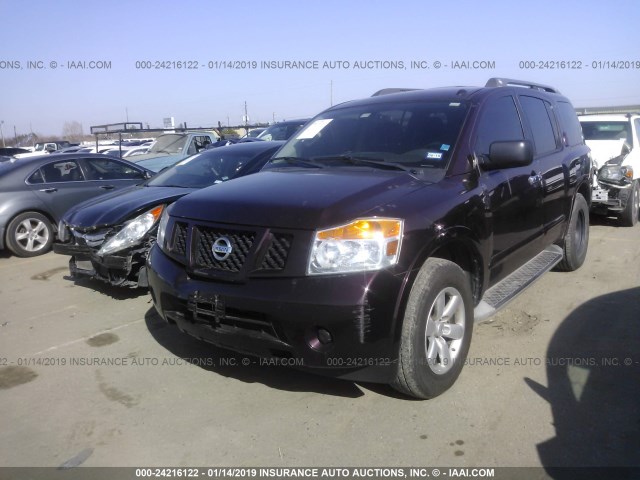 5N1BA0ND6EN606278 - 2014 NISSAN ARMADA SV/SL/PLATINUM BURGUNDY photo 2