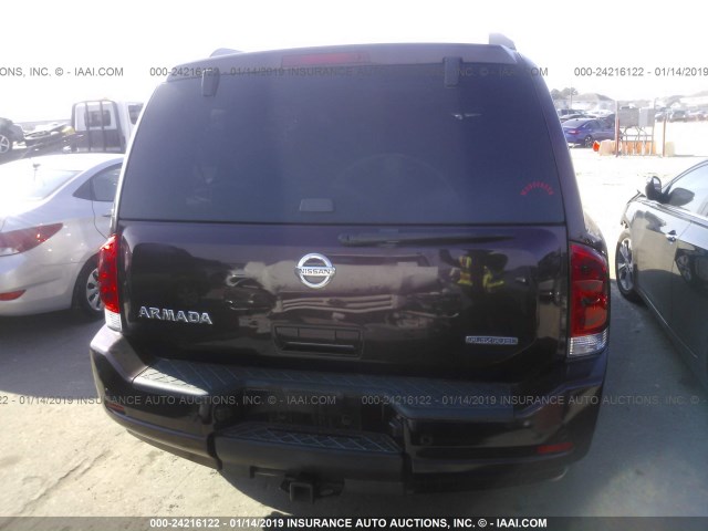 5N1BA0ND6EN606278 - 2014 NISSAN ARMADA SV/SL/PLATINUM BURGUNDY photo 6