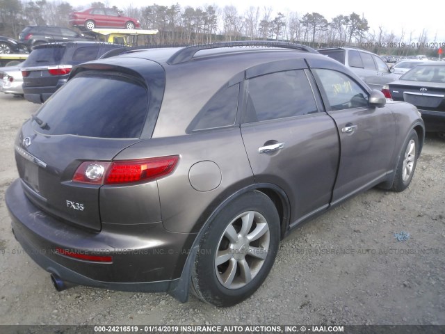 JNRAS08U14X106430 - 2004 INFINITI FX35 Pewter photo 4