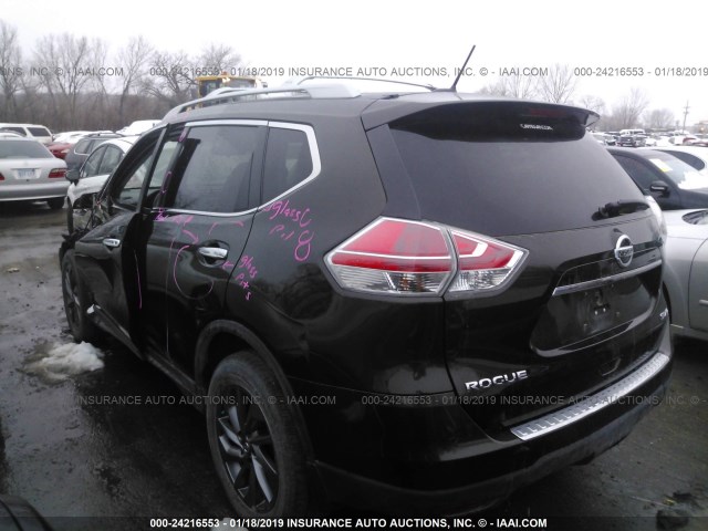 5N1AT2MV6GC849857 - 2016 NISSAN ROGUE S/SL/SV BLACK photo 3