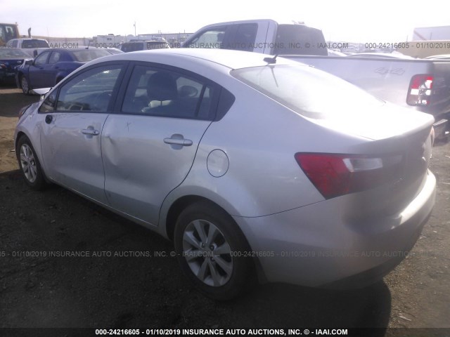 KNADN4A34E6338649 - 2014 KIA RIO EX SILVER photo 3