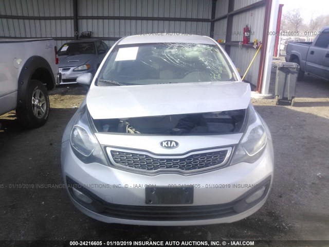 KNADN4A34E6338649 - 2014 KIA RIO EX SILVER photo 6