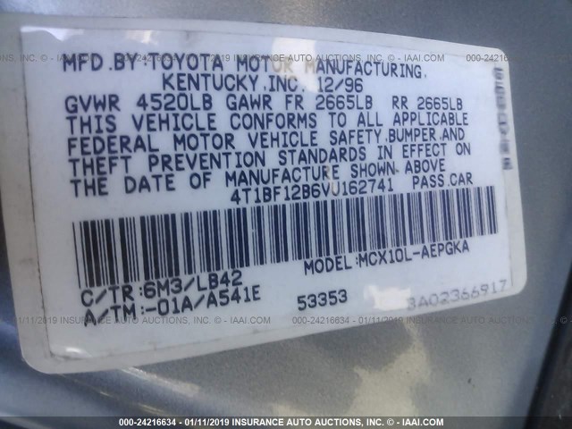 4T1BF12B6VU162741 - 1997 TOYOTA AVALON XL/XLS BLUE photo 9