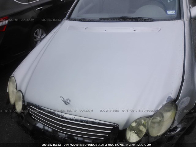 WDBRF76J96F739645 - 2006 MERCEDES-BENZ C 55 AMG SILVER photo 10