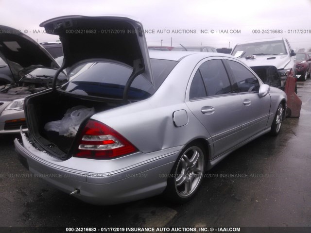 WDBRF76J96F739645 - 2006 MERCEDES-BENZ C 55 AMG SILVER photo 4