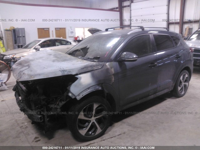 KM8J3CA24GU031487 - 2016 HYUNDAI TUCSON LIMITED/SPORT AND ECO/SE BLUE photo 2