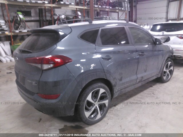 KM8J3CA24GU031487 - 2016 HYUNDAI TUCSON LIMITED/SPORT AND ECO/SE BLUE photo 4