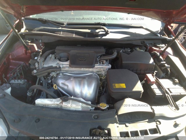 4T1BF1FK2FU884039 - 2015 TOYOTA CAMRY LE/XLE/SE/XSE BURGUNDY photo 10