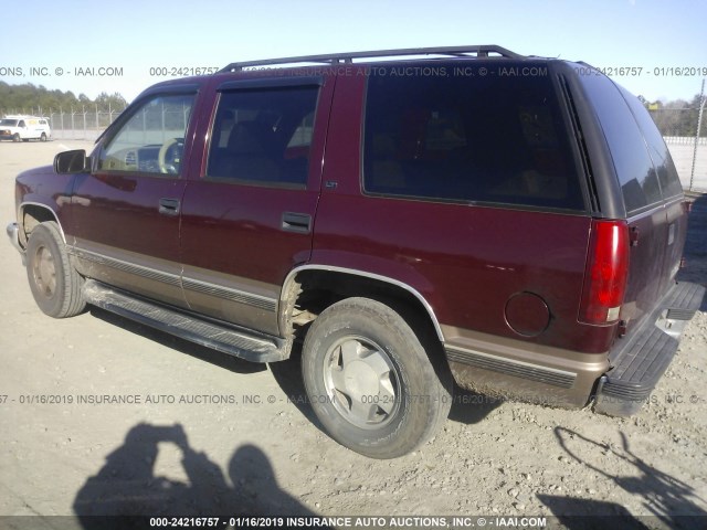 1GNEK13R6WJ355930 - 1998 CHEVROLET TAHOE K1500 BURGUNDY photo 3