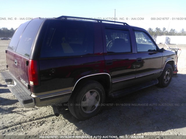 1GNEK13R6WJ355930 - 1998 CHEVROLET TAHOE K1500 BURGUNDY photo 4