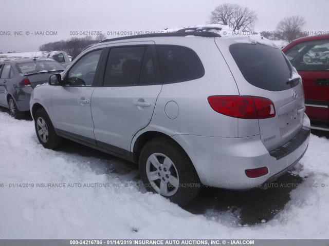 5NMSG73D39H238031 - 2009 HYUNDAI SANTA FE GLS SILVER photo 3