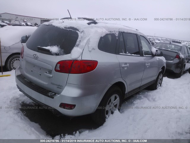 5NMSG73D39H238031 - 2009 HYUNDAI SANTA FE GLS SILVER photo 4