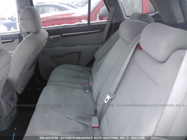 5NMSG73D39H238031 - 2009 HYUNDAI SANTA FE GLS SILVER photo 8