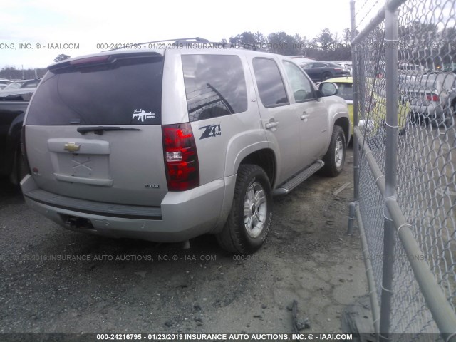 1GNFK23089R288670 - 2009 CHEVROLET TAHOE K1500 LT SILVER photo 4