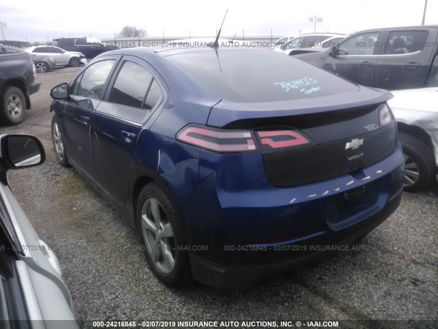 1G1RA6E43CU123994 - 2012 CHEVROLET VOLT BLUE photo 3