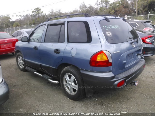 KM8SB73D62U192672 - 2002 HYUNDAI SANTA FE BLUE photo 3