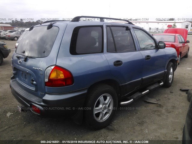 KM8SB73D62U192672 - 2002 HYUNDAI SANTA FE BLUE photo 4