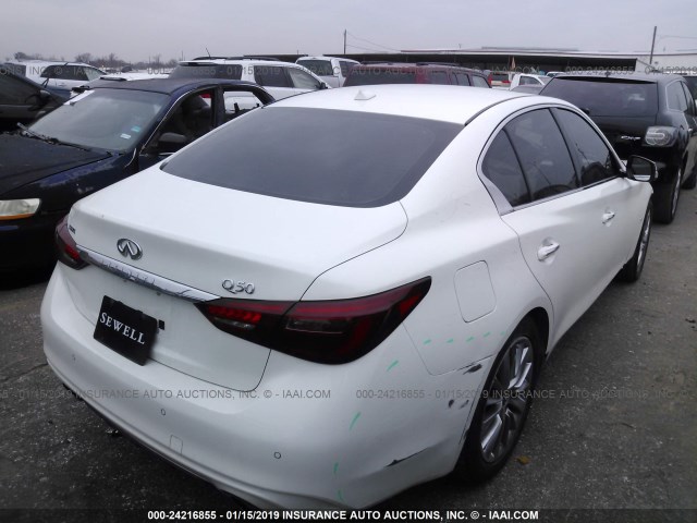 JN1EV7AP3JM353583 - 2018 INFINITI Q50 LUXE/SPORT WHITE photo 4