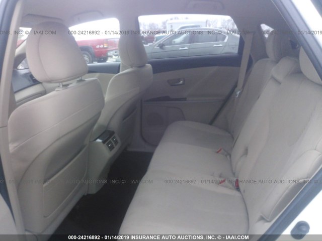 4T3BK11AX9U025139 - 2009 TOYOTA VENZA WHITE photo 8