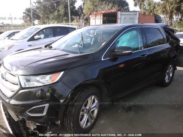 2FMPK3J91GBB09627 - 2016 FORD EDGE SEL BLACK photo 2