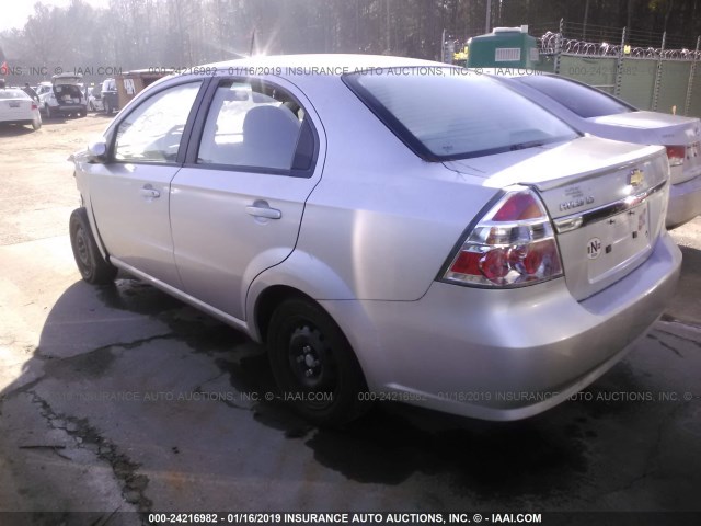 KL1TD5DE3BB203712 - 2011 CHEVROLET AVEO LS/LT SILVER photo 3