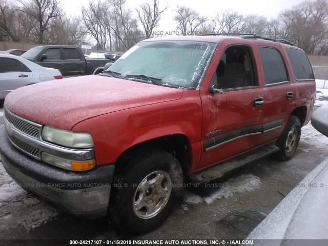 1GNEC13V42R162441 - 2002 CHEVROLET TAHOE C1500 RED photo 2