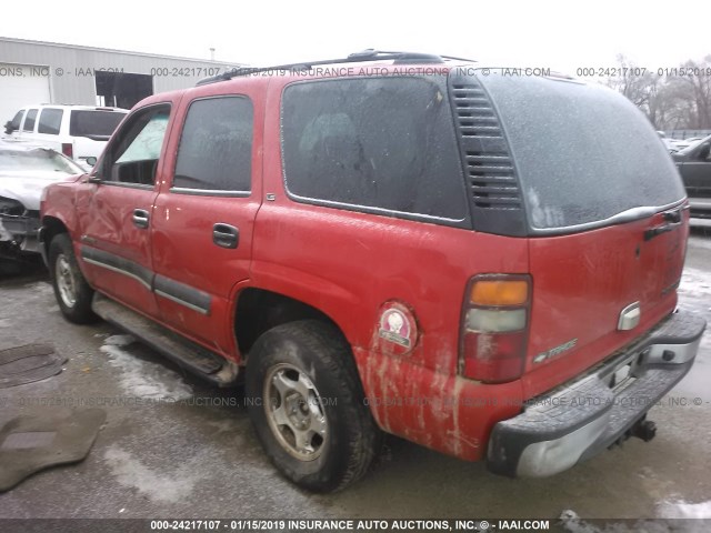 1GNEC13V42R162441 - 2002 CHEVROLET TAHOE C1500 RED photo 3