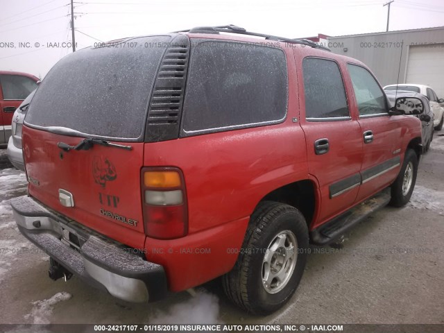 1GNEC13V42R162441 - 2002 CHEVROLET TAHOE C1500 RED photo 4