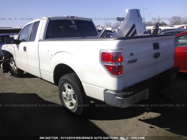 1FTEX1C88AKE78052 - 2010 FORD F150 SUPER CAB WHITE photo 3