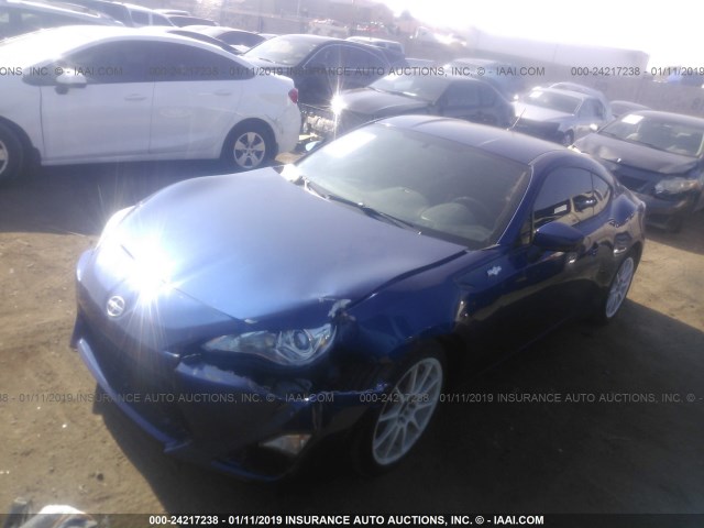JF1ZNAA19D1735006 - 2013 TOYOTA SCION FR-S BLUE photo 2
