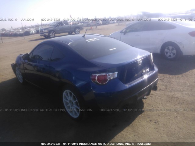 JF1ZNAA19D1735006 - 2013 TOYOTA SCION FR-S BLUE photo 3