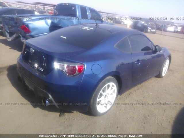 JF1ZNAA19D1735006 - 2013 TOYOTA SCION FR-S BLUE photo 4