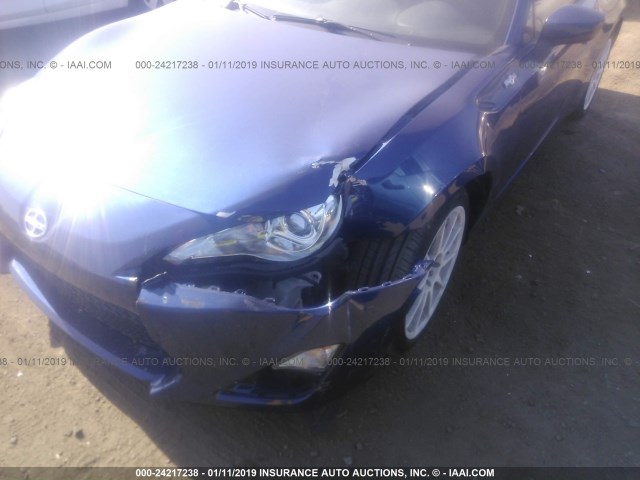 JF1ZNAA19D1735006 - 2013 TOYOTA SCION FR-S BLUE photo 6