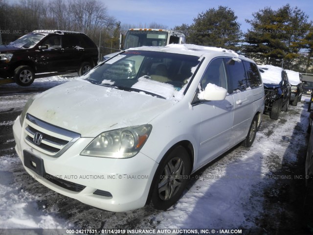 5FNRL38795B017454 - 2005 HONDA ODYSSEY EXL WHITE photo 2