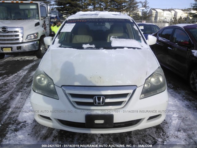 5FNRL38795B017454 - 2005 HONDA ODYSSEY EXL WHITE photo 6