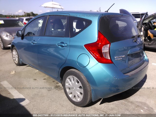 3N1CE2CP0EL425749 - 2014 NISSAN VERSA NOTE S/S PLUS/SV/SL GREEN photo 3