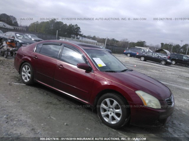 1N4BA41E87C810336 - 2007 NISSAN MAXIMA SE/SL BURGUNDY photo 1