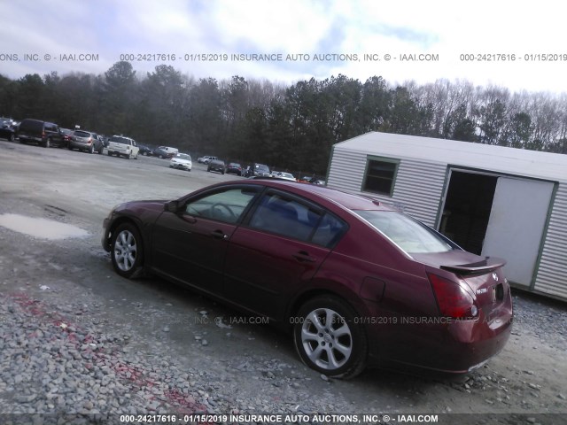 1N4BA41E87C810336 - 2007 NISSAN MAXIMA SE/SL BURGUNDY photo 3