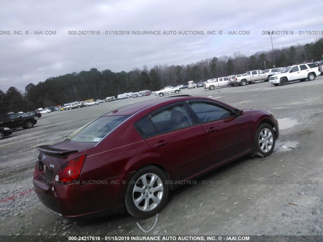 1N4BA41E87C810336 - 2007 NISSAN MAXIMA SE/SL BURGUNDY photo 4