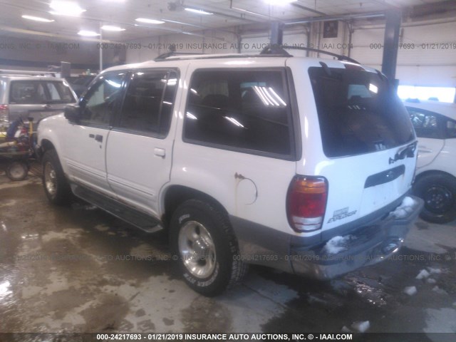 1FMZU73X1YZB39697 - 2000 FORD EXPLORER XLT WHITE photo 3