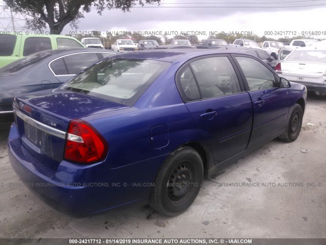 1G1ZS58F47F146604 - 2007 CHEVROLET MALIBU LS BLUE photo 4