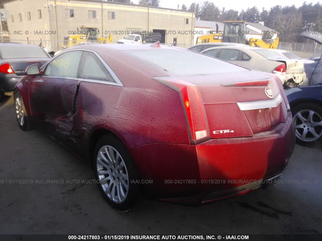 1G6DM1E39C0107733 - 2012 CADILLAC CTS PERFORMANCE COLLECTION RED photo 3