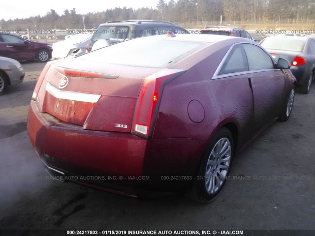 1G6DM1E39C0107733 - 2012 CADILLAC CTS PERFORMANCE COLLECTION RED photo 4