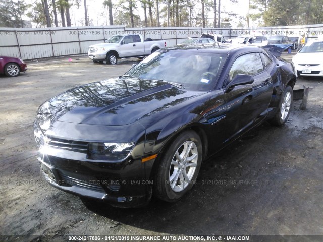 2G1FA1E36E9158770 - 2014 CHEVROLET CAMARO LS BLACK photo 2