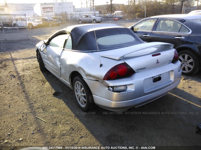 4A3AE35G71E009857 - 2001 MITSUBISHI ECLIPSE SPYDER GS SILVER photo 3