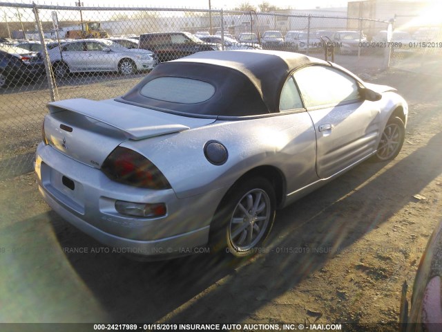 4A3AE35G71E009857 - 2001 MITSUBISHI ECLIPSE SPYDER GS SILVER photo 4