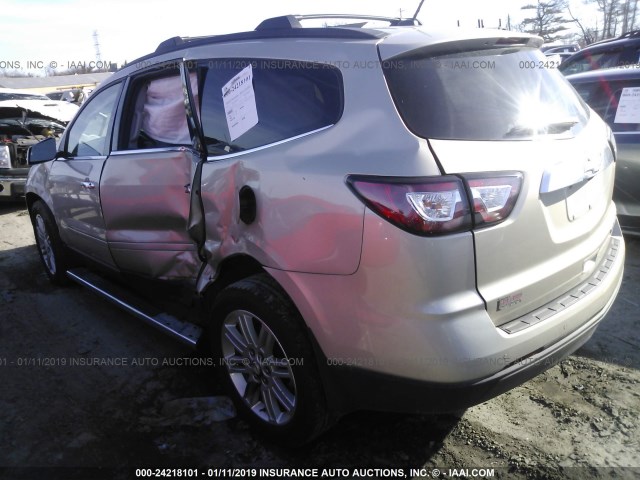 1GNKRGKD7FJ383789 - 2015 CHEVROLET TRAVERSE LT TAN photo 3