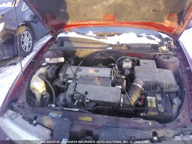 1G3NK52T01C255378 - 2001 OLDSMOBILE ALERO GX RED photo 10